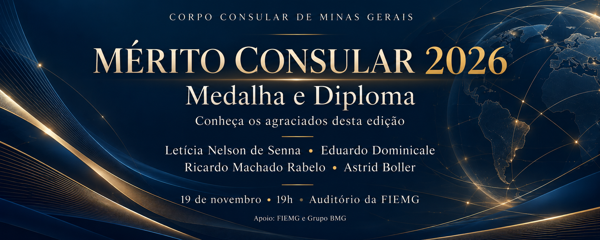 Corpo Consular de Minas Gerais anuncia os agraciados com o Mérito Consular 2026
